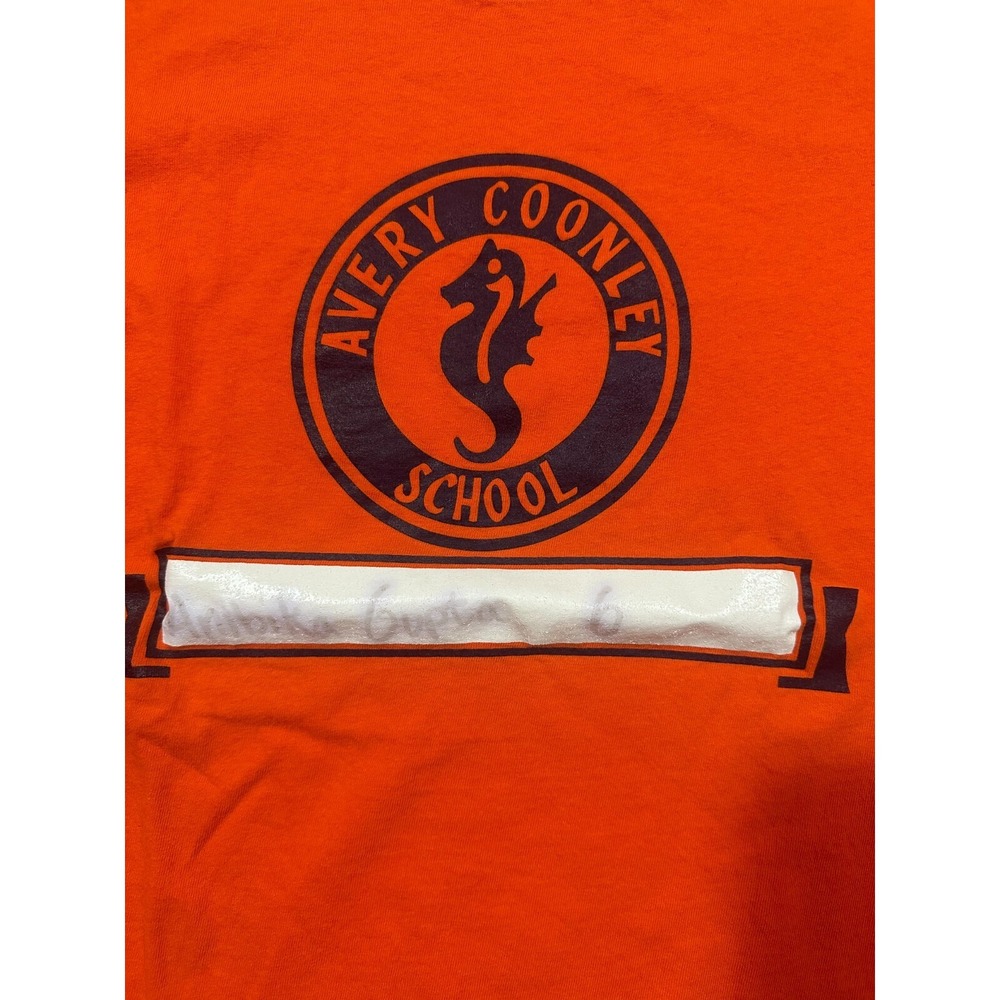 Vintage Champion T Shirt Mens M Orange Graphic Print School Short Sleeve 90s‎ - Picture 2 of 10
